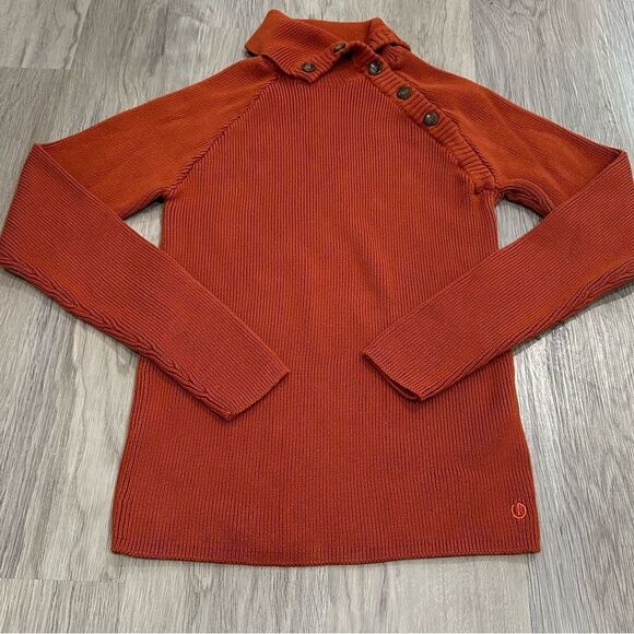 Orange Knit Turtle Neck Sweater Medium - Picture 2 of 7